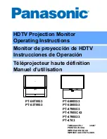 Panasonic PT4743G - 56" PROJECTION TV HD Operating Instructions Manual preview