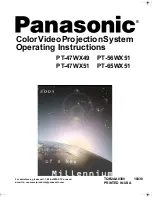 Предварительный просмотр 1 страницы Panasonic PT47WX49E - 47" PROJECTION TV Operating Instructions Manual