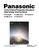 Panasonic PT51G36E - 51" PROJECTION TV Operating Instructions Manual preview