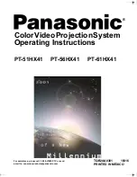 Panasonic PT51HX41E - 51" PROJECTION TV Operating Instructions Manual preview