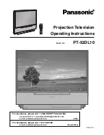 Panasonic PT52DL10 - 52" DLP REAR PJ HDTV Operating Instructions Manual preview