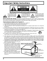 Preview for 2 page of Panasonic PT52DL10 - 52" DLP REAR PJ HDTV Operating Instructions Manual