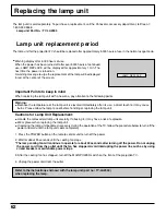 Preview for 62 page of Panasonic PT52DL10 - 52" DLP REAR PJ HDTV Operating Instructions Manual