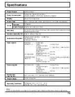 Preview for 73 page of Panasonic PT52DL10 - 52" DLP REAR PJ HDTV Operating Instructions Manual