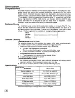 Предварительный просмотр 4 страницы Panasonic PT56WXF90 - DIGITAL PTV MONITOR Operating Manual