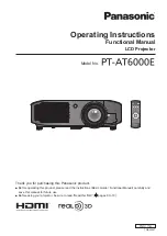 Panasonic PT_AT6000E Operating Instructions Manual preview