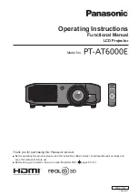 Preview for 1 page of Panasonic PT_AT6000E Operating Instructions Manual