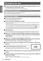 Preview for 14 page of Panasonic PT_AT6000E Operating Instructions Manual