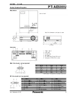 Preview for 3 page of Panasonic PTAE500U - LCD PROJECTOR Specifications