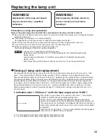 Предварительный просмотр 43 страницы Panasonic PTD5500U - DLP PROJECTOR Operating Instructions Manual