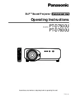 Panasonic PTD7600U - DLP PROJECTOR Operating Instructions Manual preview