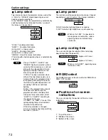 Preview for 72 page of Panasonic PTD7600U - DLP PROJECTOR Operating Instructions Manual