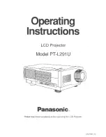 Preview for 1 page of Panasonic PTL291U - LCD PROJECTOR Operating Instructions Manual