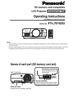 Panasonic PTL701SDU - LCD PROJECTOR Operating Instructions Manual preview