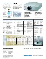 Предварительный просмотр 4 страницы Panasonic PTL780NTU - LCD PROJECTOR Brochure & Specs