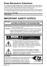 Preview for 2 page of Panasonic PTL785U - LCD PROJECTOR UNIT Operating Instructions Manual