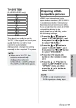 Preview for 41 page of Panasonic PTL785U - LCD PROJECTOR UNIT Operating Instructions Manual