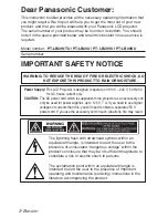 Preview for 2 page of Panasonic PTLB20VU-EC Operating Operating Instructions Manual