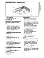 Preview for 13 page of Panasonic PTLC55U - LCD PROJECTOR Operating Instructions Manual