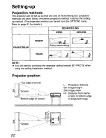 Preview for 22 page of Panasonic PTLC55U - LCD PROJECTOR Operating Instructions Manual