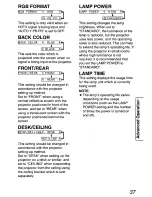 Preview for 37 page of Panasonic PTLC55U - LCD PROJECTOR Operating Instructions Manual