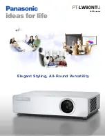 Preview for 1 page of Panasonic PTLW80NTU - LCD PROJECTOR - MULTI LANGUAGE Brochure & Specs