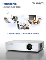 Panasonic PTLW80NTU - LCD PROJECTOR - MULTI LANGUAGE Brochure & Specs preview