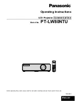 Preview for 1 page of Panasonic PTLW80NTU - LCD PROJECTOR - MULTI LANGUAGE Operating Instructions Manual