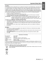 Preview for 3 page of Panasonic PTLW80NTU - LCD PROJECTOR - MULTI LANGUAGE Operating Instructions Manual