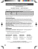 Preview for 62 page of Panasonic PV-20DF64-K Operating Instructions Manual