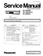 Предварительный просмотр 1 страницы Panasonic PV-455S-K Service Manual