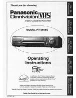 Panasonic PV-8665S Operating Instructions Manual preview