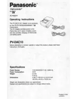 Panasonic PV-DAC10 Operating Instructions Manual preview