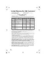 Panasonic PV-DV602 Limited Warranty preview