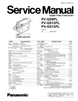 Предварительный просмотр 1 страницы Panasonic PV-GS12PL Service Manual