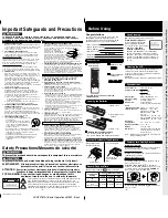 Preview for 2 page of Panasonic PV-V4524S Operating Instructions Manual