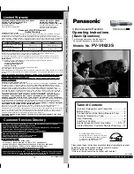 Panasonic PV-V4623S Operating Instructions Manual preview