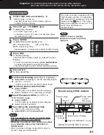 Предварительный просмотр 21 страницы Panasonic PVD4752 - DVD/VCR DECK Operating Instructions Manual