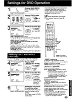 Предварительный просмотр 59 страницы Panasonic PVDF2000 - MONITOR/DVD COMBO Operating Instructions Manual