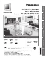 Panasonic PVDF205 - DVD COMBO TV Operating Instructions Manual preview