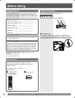 Preview for 2 page of Panasonic PVDF205 - DVD COMBO TV Operating Instructions Manual