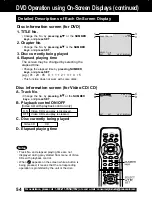 Предварительный просмотр 54 страницы Panasonic PVDM2092 - MONITOR/DVD COMBO Operating Instructions Manual