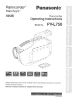 Panasonic PVL750 - VHS-C PALMCORDER Operating Manual preview