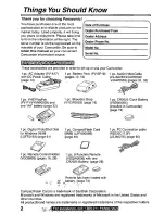 Предварительный просмотр 2 страницы Panasonic PVL750 - VHS-C PALMCORDER Operating Manual