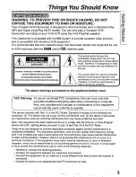 Предварительный просмотр 3 страницы Panasonic PVL750 - VHS-C PALMCORDER Operating Manual