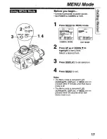 Предварительный просмотр 17 страницы Panasonic PVL750 - VHS-C PALMCORDER Operating Manual