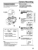 Предварительный просмотр 27 страницы Panasonic PVL750 - VHS-C PALMCORDER Operating Manual