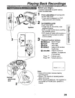 Предварительный просмотр 29 страницы Panasonic PVL750 - VHS-C PALMCORDER Operating Manual