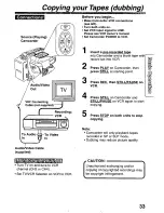 Предварительный просмотр 33 страницы Panasonic PVL750 - VHS-C PALMCORDER Operating Manual