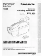 Panasonic PVL850 - VHS-C PALMCORDER Operating Manual preview